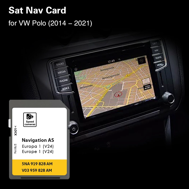 Für VW Polo seit 2015 32 GB Karte Navi SD-Speicherkarte EU UK Norwegen Italien Auto Sat Nav