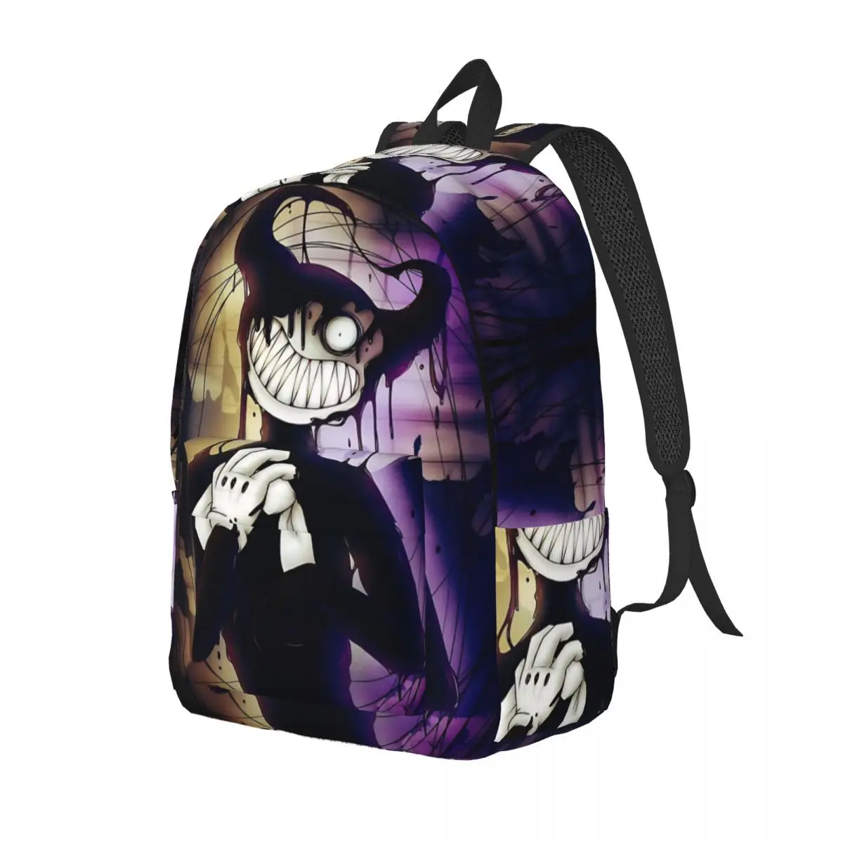 Bendy And The Dark Revival for Men Women Student School Bookbag Game Cartoon Daypack Elementary High College Durable