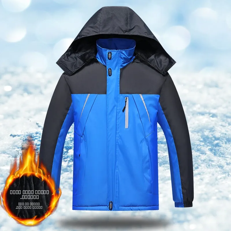 

Thiened Fce Winter Outdoor Sports Jaet Men's Outerwear Large Size Fat Men's Cotton Coat Workwear Youth Trend Regular L...