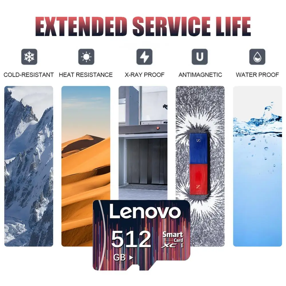 Lenovo Memory TF Card 512GB 256GB 128GB SD/TF Flash Memory Card 1TB 512 256 GB Micro TF/SD Flash Card For Phone Ps5 Dropshipping