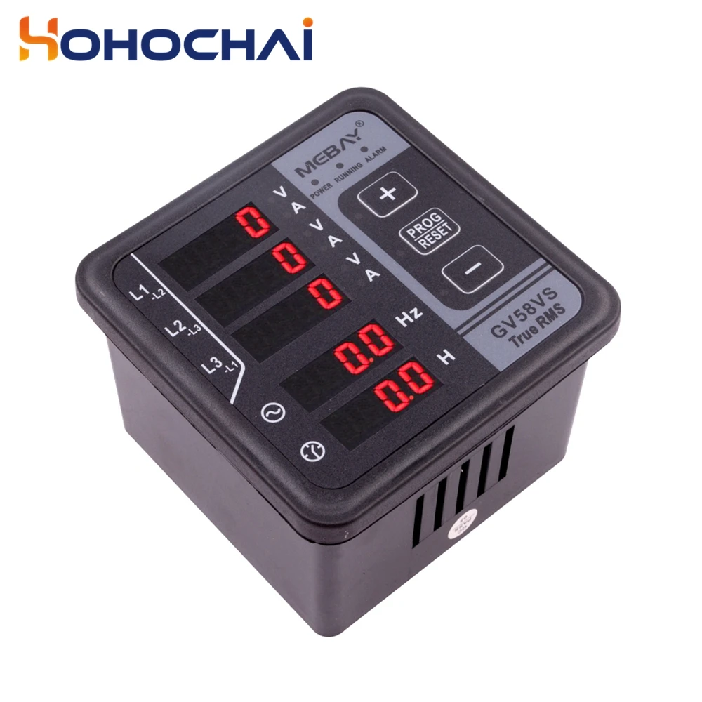 GV58VS DC8-36V มัลติฟังก์ชั่นดิจิตอลเมตร GV59 AC165-265V Genset ชิ้นส่วนเครื่องยนต์