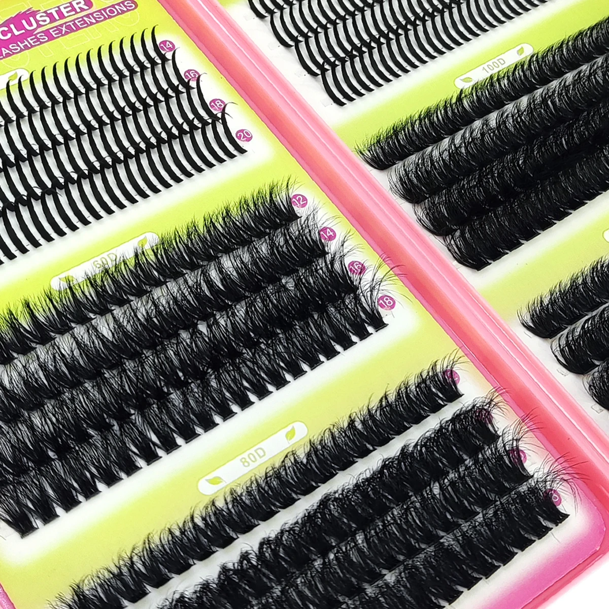 60D-200D Bottom Spike Lash Cluster Lash Cluster Volume Single Lash Cluster Extended Tip Lash Cluster DIY Fairy/Manga Lash eyelas