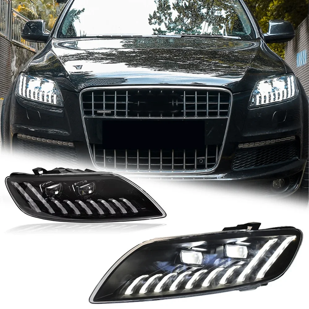 

Стайлинговые светодиодные фары для AUDI Q7 06-15, новый стиль, полностью светодиодные DRL, автомобильные фары в сборе, аксессуары для сигнала, модифицированная лампа