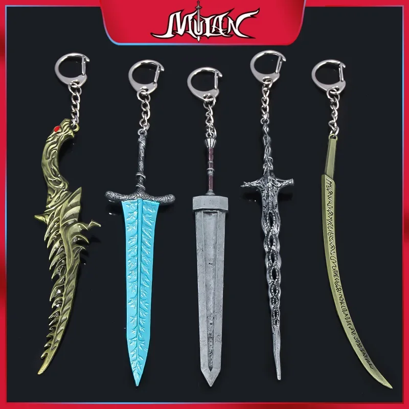 Eldens Sword Alloy Keychain Dark Moon Geratsword Bag Accessories Marika's Soreseal Hand Katana Jewelry Sacred Relic Swords Toy