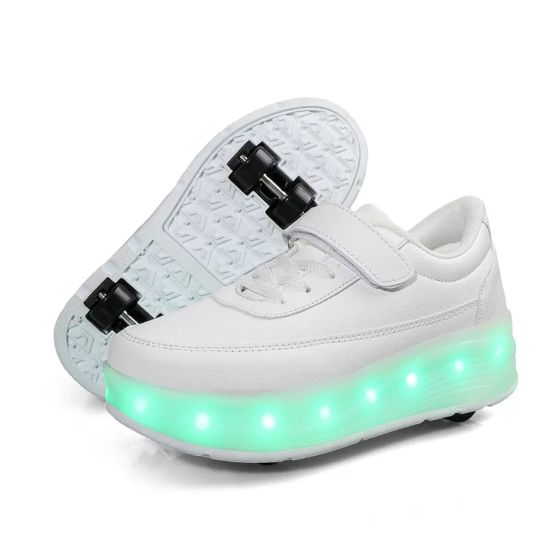 Luminous shoes LED light shoes charging four-wheel walking shoes wheel shoes Roller skates