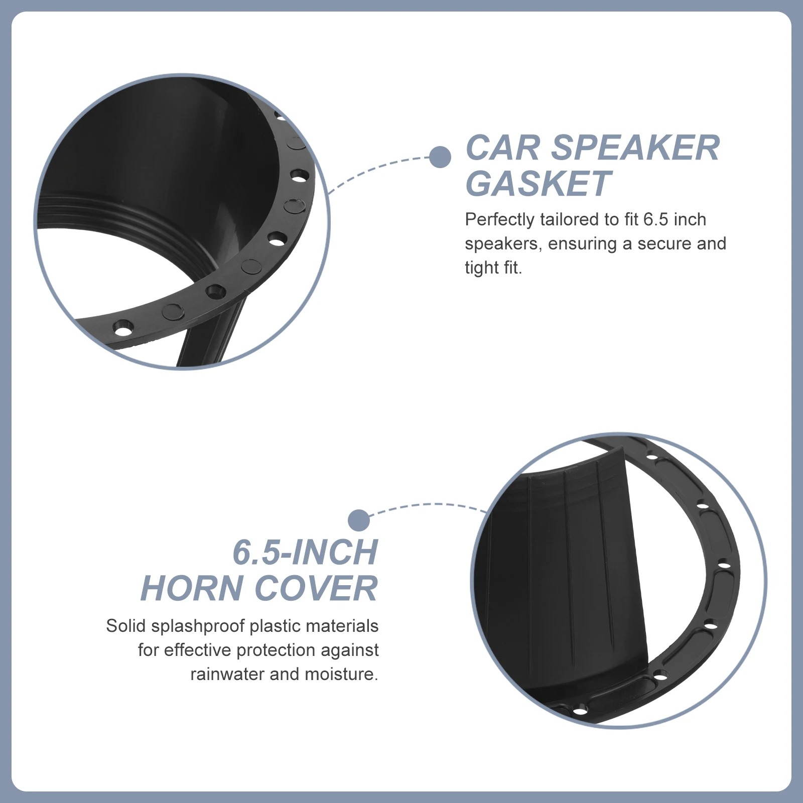 

2Pcs 65 Inch Speaker Adapter Ring Waterproof Car Speaker Spacer Splashproof Cover for Vehicle Audio System Protection