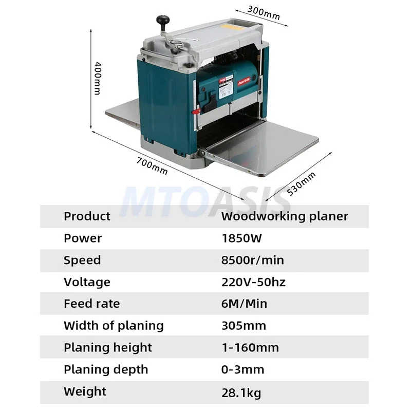 Multifunctional power tools for woodworking, household press planer, single-side high power table planer