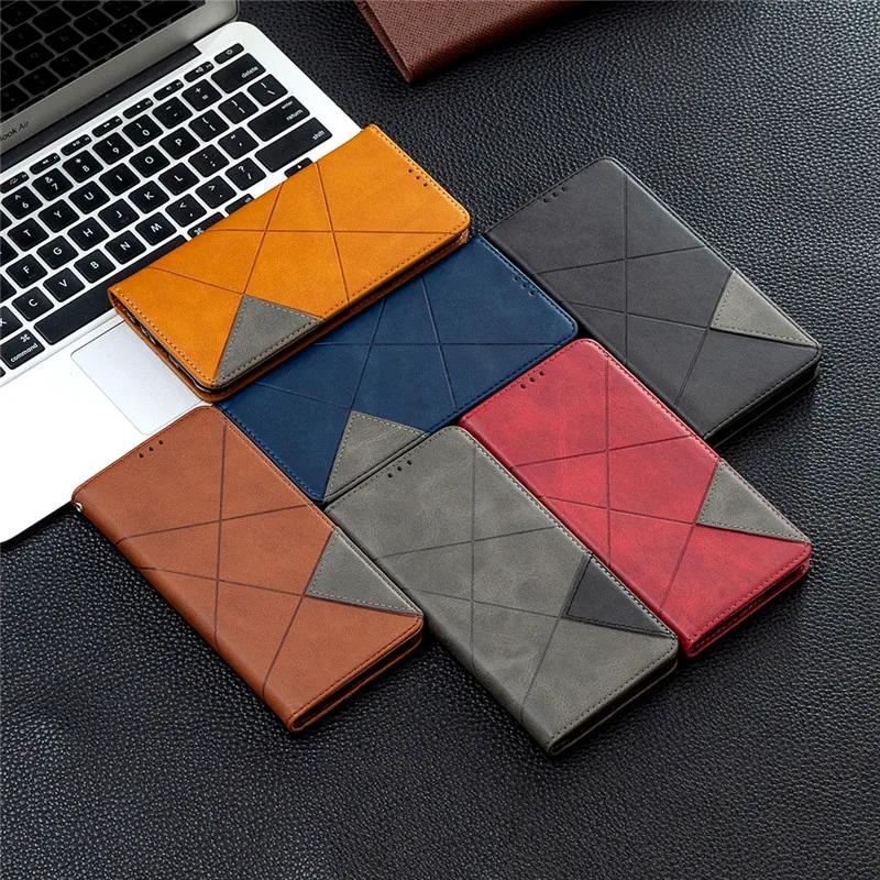 On For Redmi 10C 10 Prime 2022 Case Magnetic Wallet Leather Flip Phone Cover Xiaomi Mi 10T Lite Redmi Note 10T 10S 10 Pro Cases