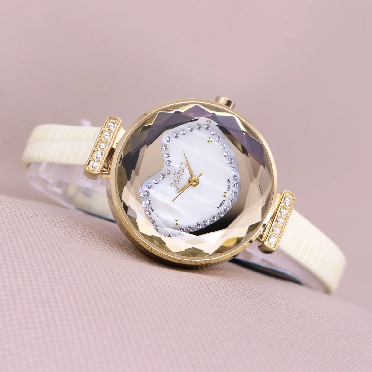 Free Steel Starp Julius Mother-of-pearl Heart Lady Women's Watch Fashion Hours Girl's Birthday Gift No Box