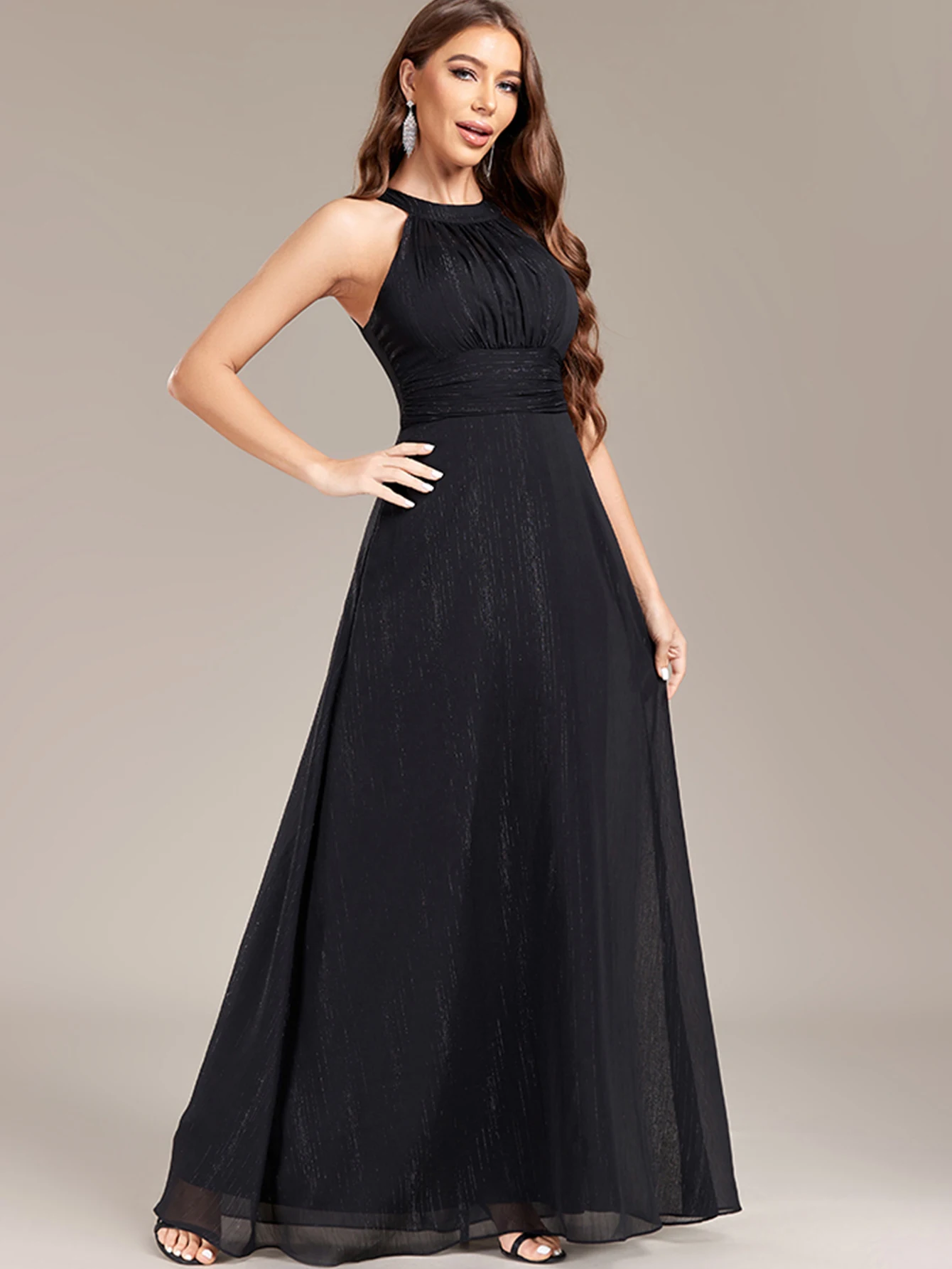 فستان صيفي ماكسي أسود مثير بدون ظهر للنساء فساتين طويلة أنيقة للحفلات الراقصة 2025 فستان سهرة فاخر لأعياد الميلاد للسيدات