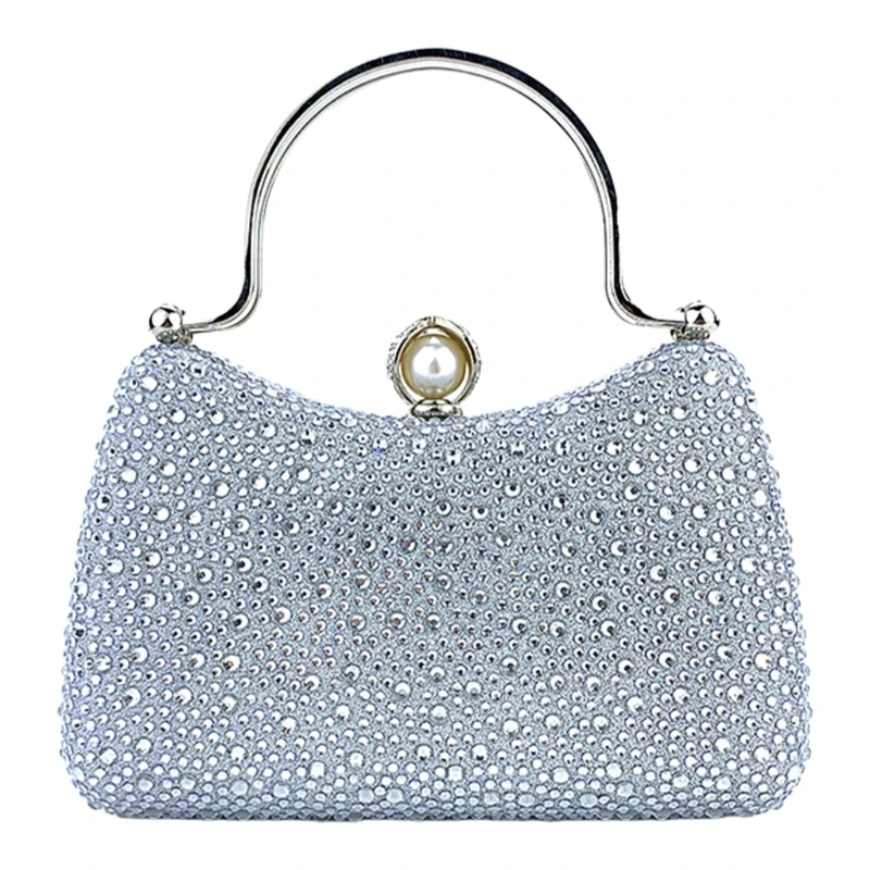 Unique Party Shoulder Bag With Glittering Rhinestones Decoration Fashionable Crossbody Handbag For Special Occasion