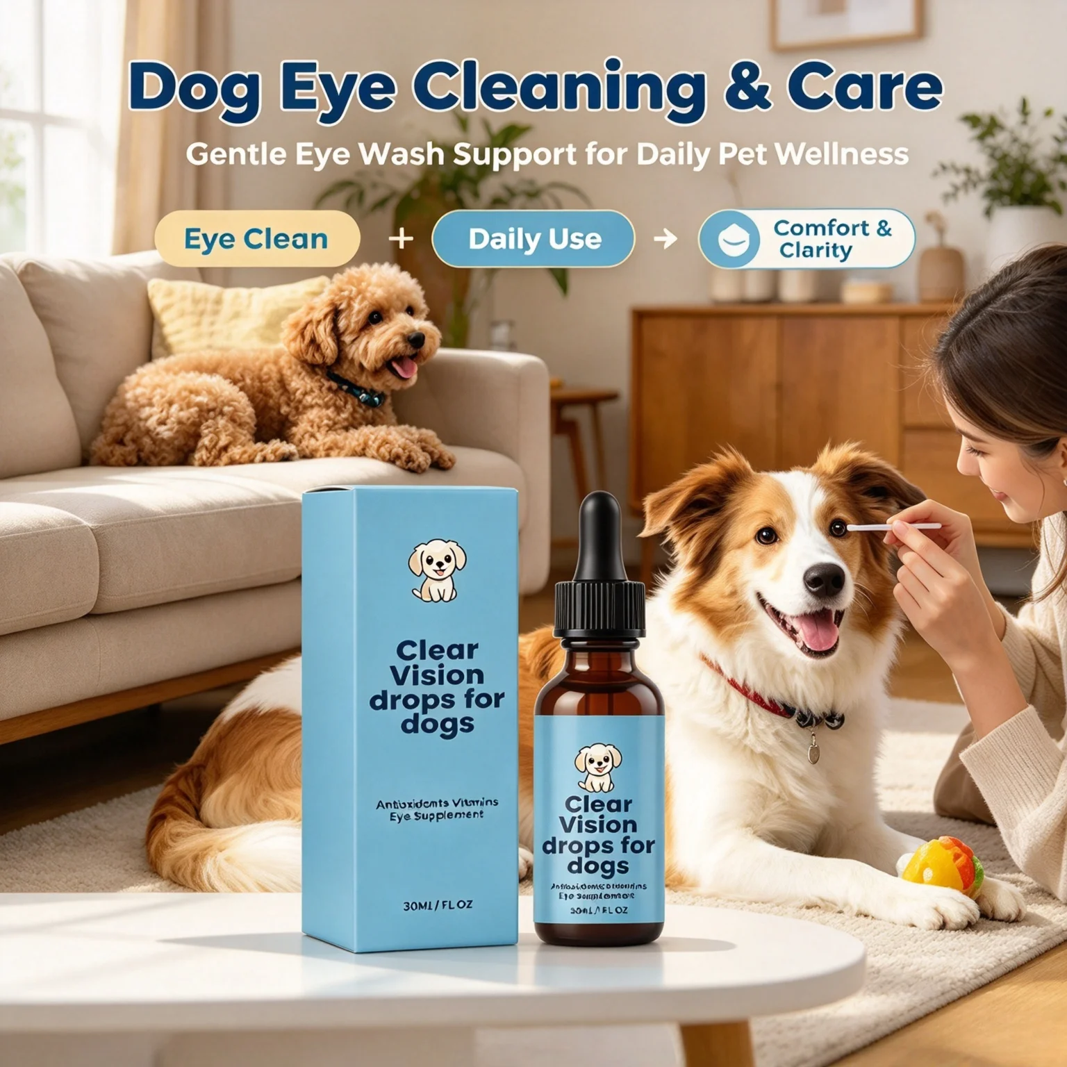 Dog Eye Health Drops Pet Vision Support Supplement Maintain Visual Balance Promote Pet Eye Health Dogs Eye Nutrition Care Liquid