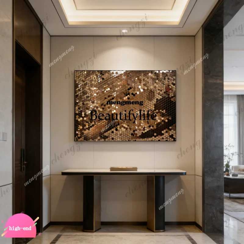R134 Stainless steel metal art wall decoration flash villa, shop, hotel, club, restaurant background wall pendant