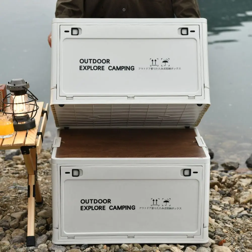 

Складной контейнер для хранения с деревянной крышкой S/M/L, боковое открытие, складной ящик для хранения, штабелируемый, большой емкости, для автомобиля