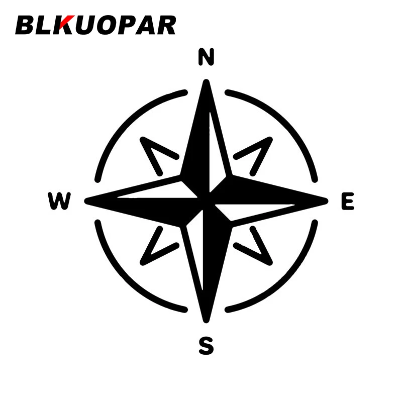 BLKUOPAR Simple Compass Silhouette Car Stickers ATV Personality Vinyl Decal Creative Sunscreen Motorcycle Decoration Car Goods