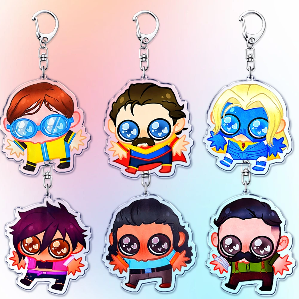 Popular Video Game Keychain for Accessories Mecha Man Blonde Blazer Robert Robertson Invisigal Keyring Jewelry Gaming Fans Gifts