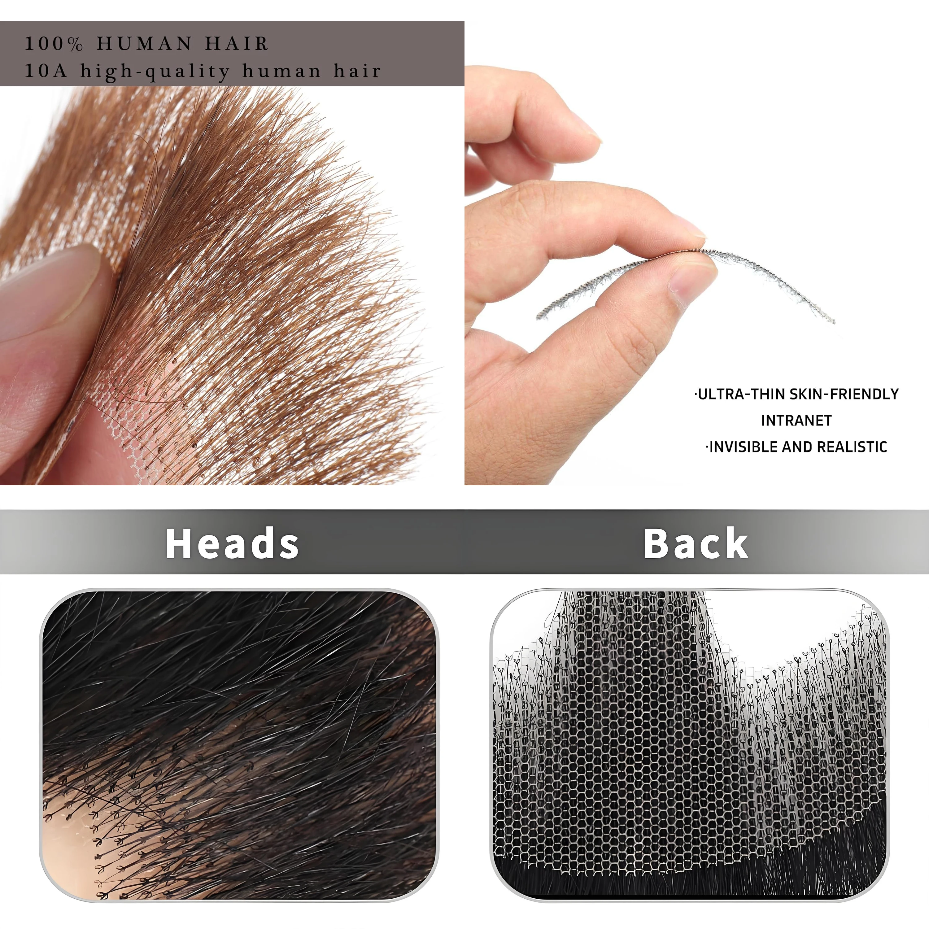 Picture 4: Lace Beard Fake Moustache For Men Mustache Hand Made By Real Hair  Cosplay Synthetic Lace Invisible Beards