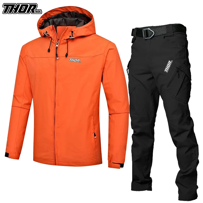 THORSOL Cycling Set Men Windproof Waterproof Bike Jacket Mountain Bicycle Clothes MTB Trousers Outfit Tenue Cyclisme Homme Hiver