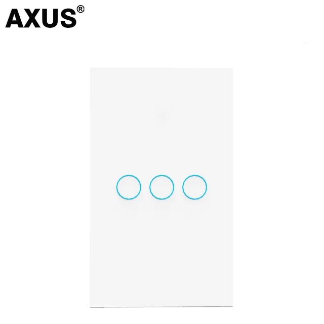 AXUS Touch Switch Wall Light Switch Luxury Crystal Tempered Glass EU US Standard Panel AC110-250V  1/2/3 Gang LED Button Switch