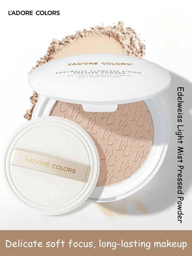 L'ADORE สี Laose Edelweiss Light Mist Pressed Powders แต่งหน้าแป้งควบคุมน้ํามัน Long Lasting Contour คอนซีลเลอร์