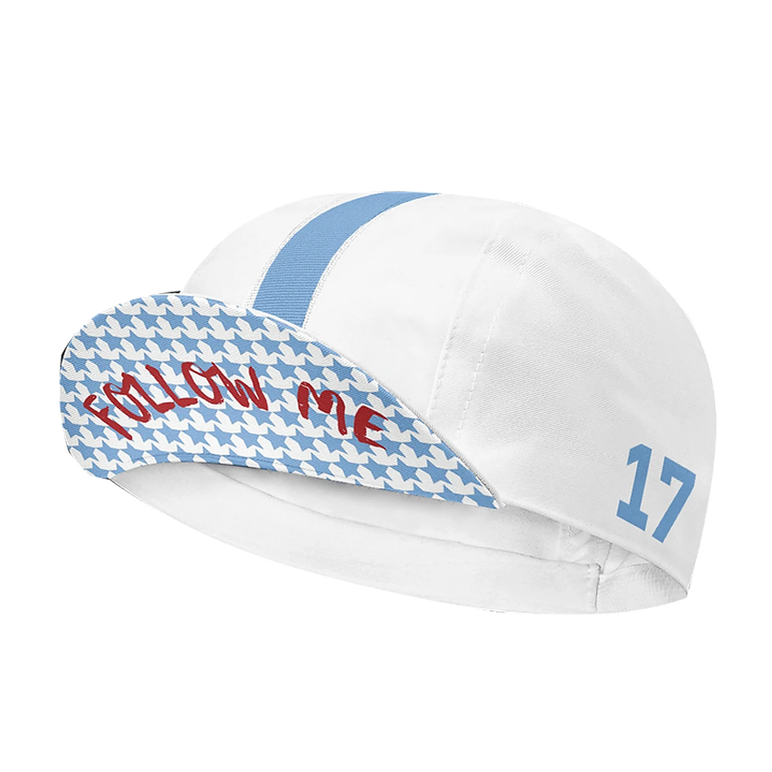 2022 New Follow Me 17  White Polyester Cycling Cap Outdoor Bicycle Sports For Quick Dry Balaclava Blue Star Breathable BIke Hats