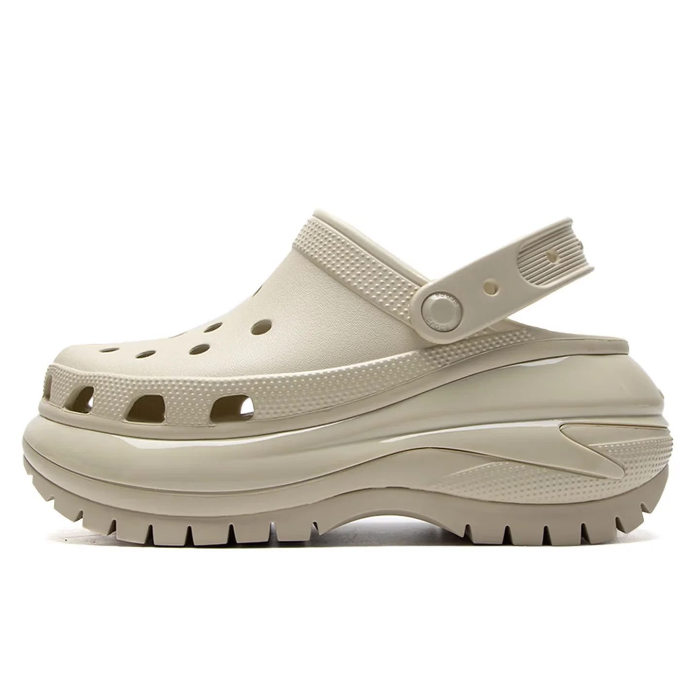 Crocs Classic Mega Crush Clog Off-White Classic Simple Breathable Durable Non-Slip 6.1cm Slip-On Unisex Clog 207988-2Y2