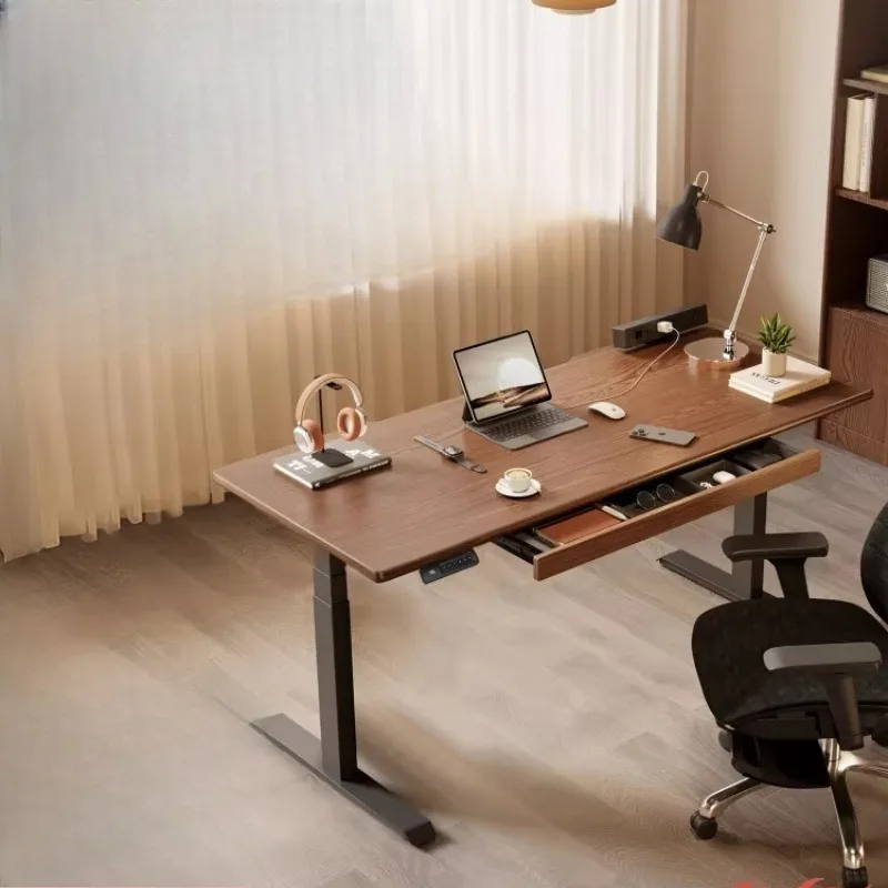 

Solid wood electric lifting table, computer desk