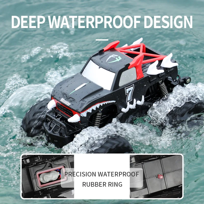 2.4G 4WD Amphibious RC Car Waterproof Crawler Off-road Remote Control Vehicle JJRC Q127 1/16 Models Toys for Boys Kid Racing Car