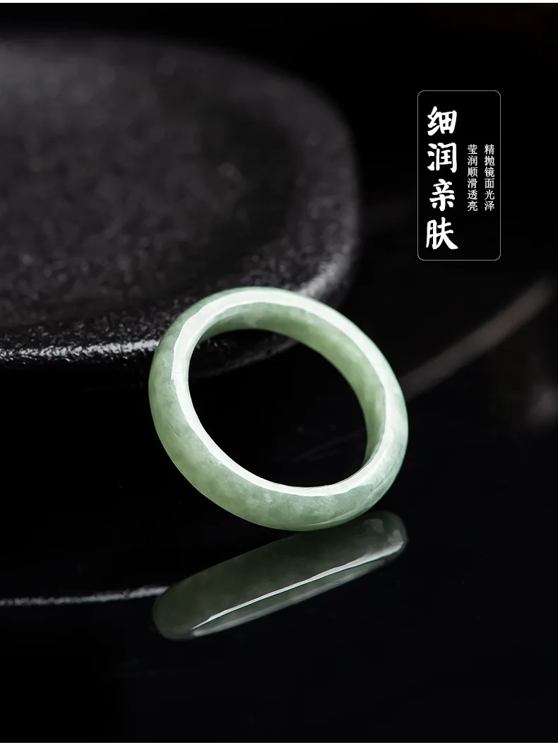 Inner Diameter 14mm-22mm Natural Emerald A-goods Ring For Men Women Couple Pair Circle Jade Hand Jewelry Wholesale Drop Shipping