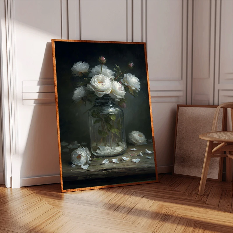 Butterflies Roses Wildflower Meadow Poster Canvas Painting Print Wall Art  Moody Gothic for Living Room Home  Cuadros