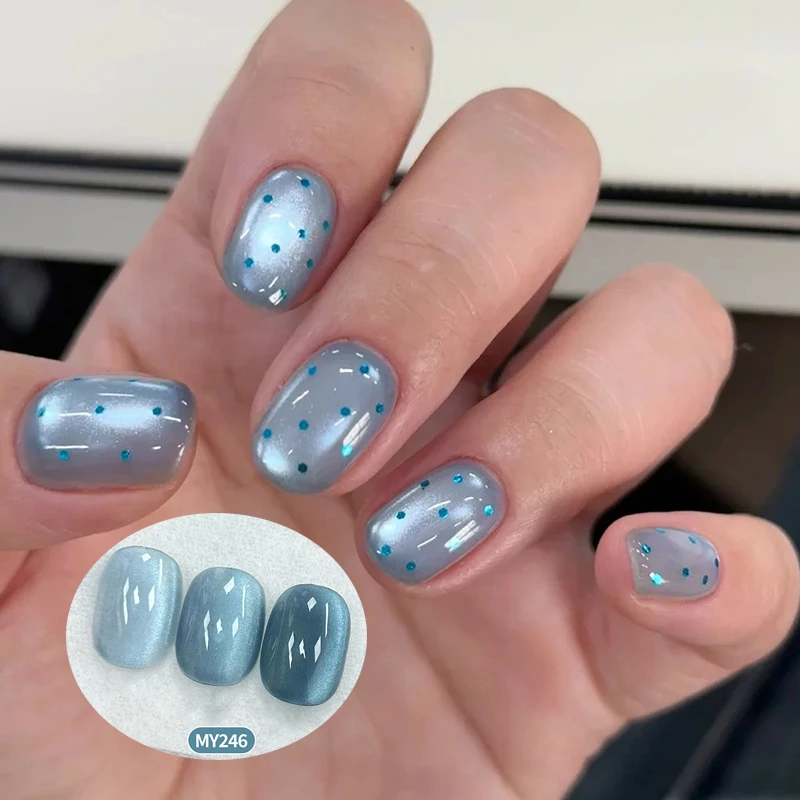 BORN PRETTY 10ml Crescents Bay Colored Cat Magnetic Gel Blue Glitter Shine Soak Off UV Gel Nail Art Varnish Nail Supplies