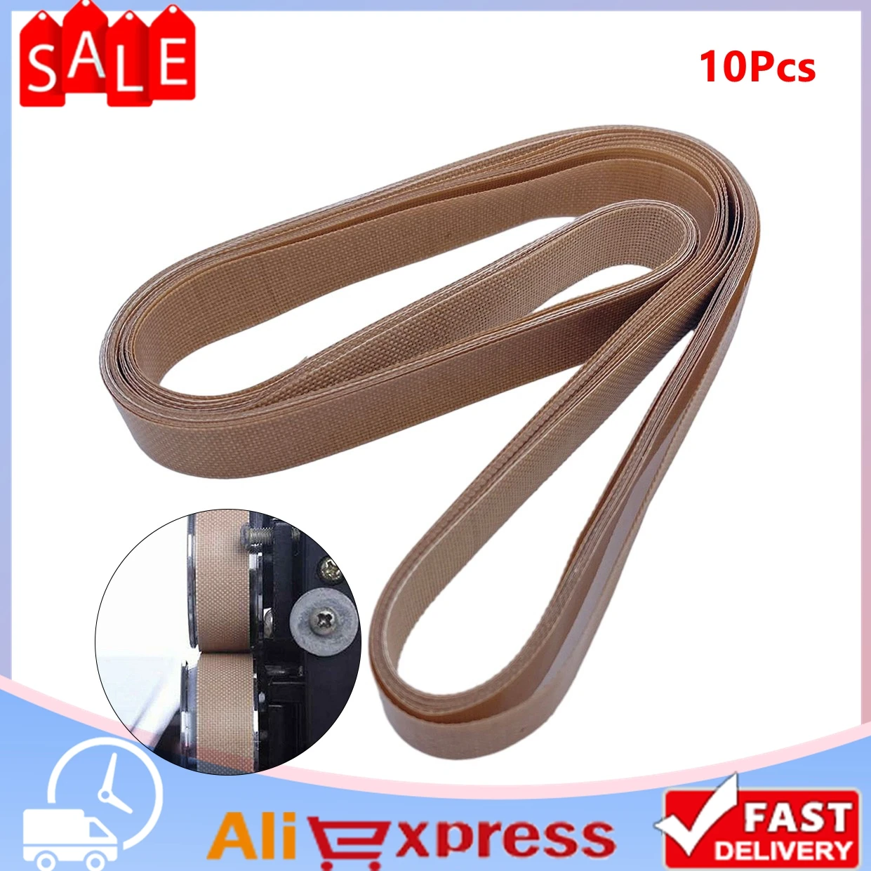 10Pcs PTFE Belt For FR-900 FR770 Continuous Sealer 750x15 770x15 810x15 Conveyor Belt Brown  For FR-900 FR-980 FR-770 FR-810