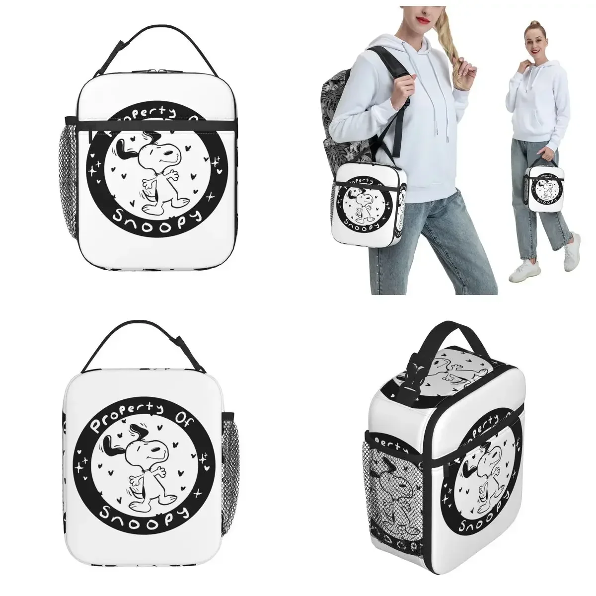 

Dog attribute, cartoon insulated women's reusable hot bag, foot bag, lunch box, picnic school bag, tote