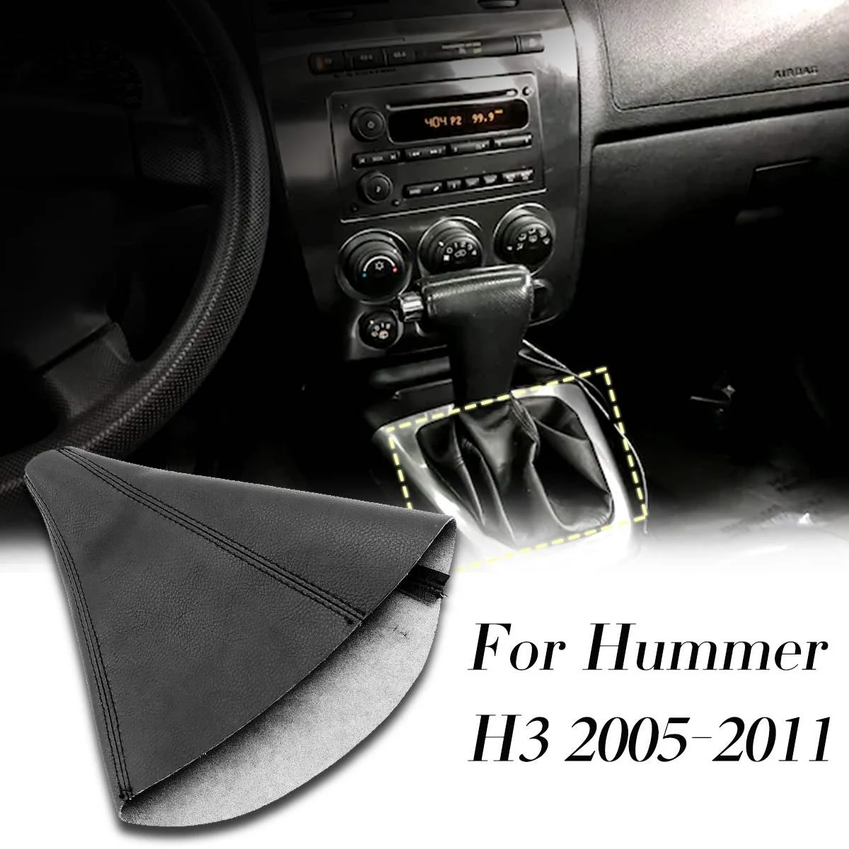 Car Automatic Shift Boot Shift Dust Cover Leather Gear Shift Cover for Hummer H3 2005-2011