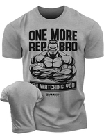 3D Printed One More Rep Bro Workout T-Shirt Funny Gym T-Shirt High Quality Cotton Men Short Sleeves Muscle Man Tough Guy T-Shirt