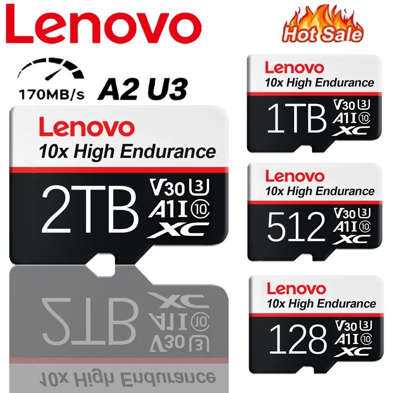 Lenovo Micro TF/SD Card High Speed 2TB 1TB Memory Card 128GB tarjeta micro TF SD 256GB Memory Card UHS-I U3 A2 For Lenovo Huawei