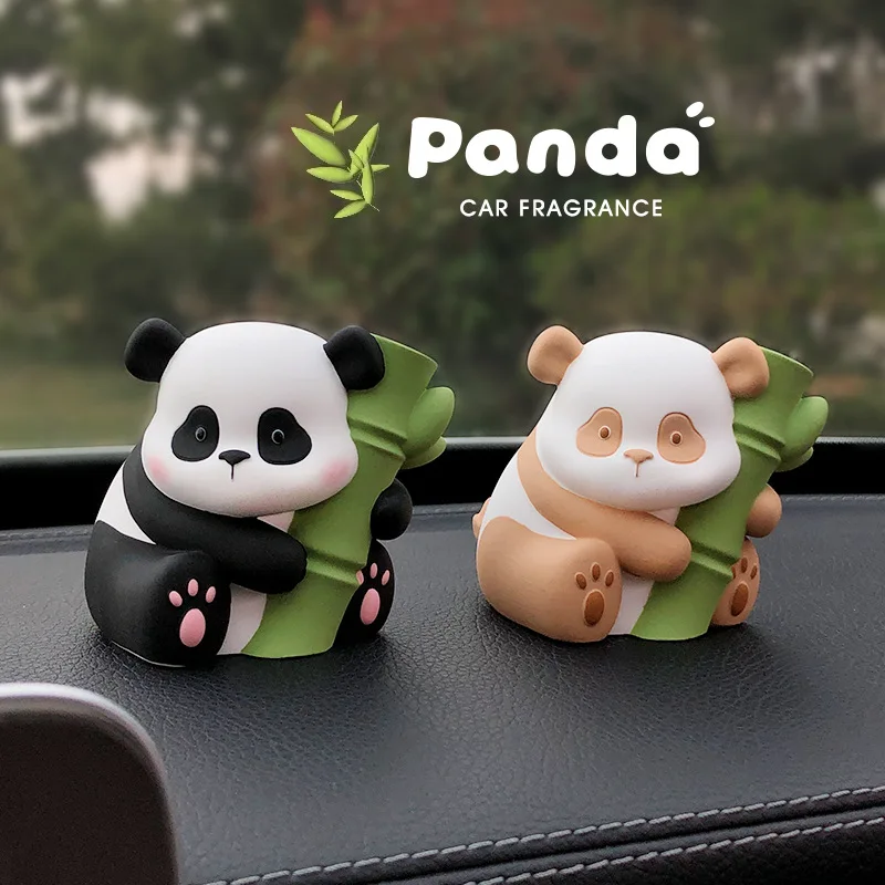 Panda Bamboo Blessing Car Ornaments Perfume Car Dashboard Universal Lovely Car Interior Decoration  Accessories Aromatherapy