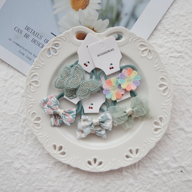 10Pcs 어린이 꽃 헤어 액세서리 머리 활 모자를 쓰고 있죠 밧줄 귀여운 소녀 헤어 밴드... - 3