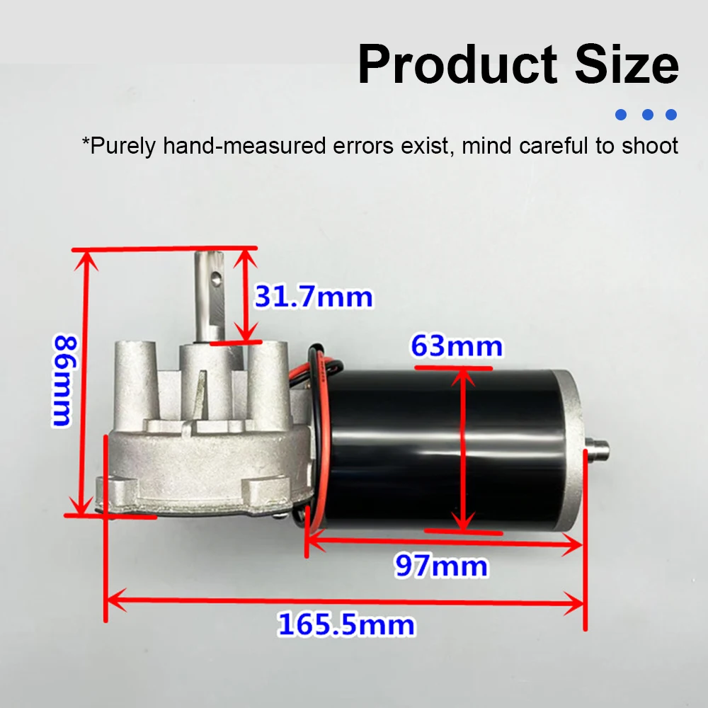 Industrial Worm Gear DC 24V Motor High Torque Reduction Motor Self-locking Reversible Gear Motor High Power Reduction Motor