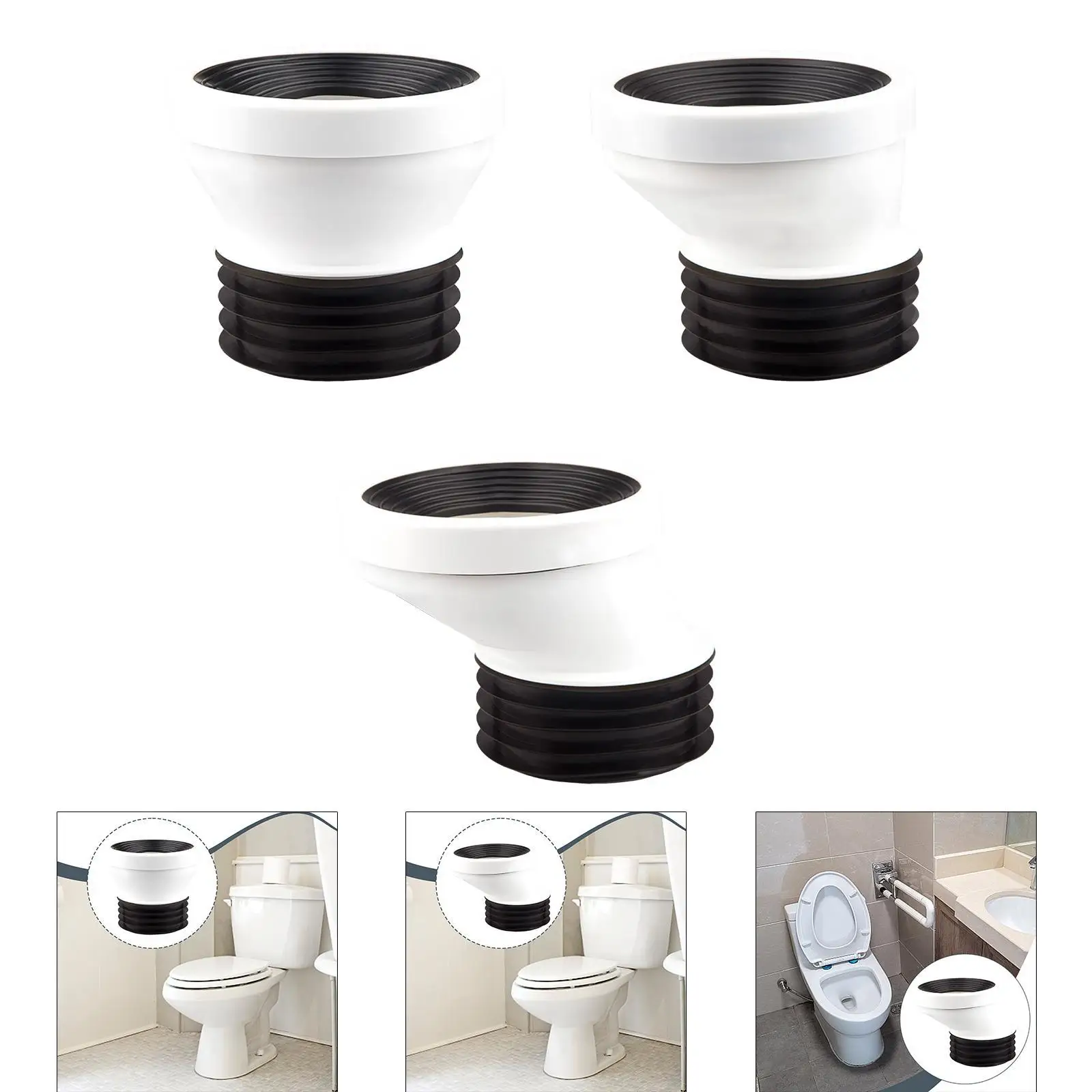PVC Toilet Flange Shifter Offset Connector Plumbing Drainage System Easy Install Bathroom Accessory for Toilet Seat Adjustment