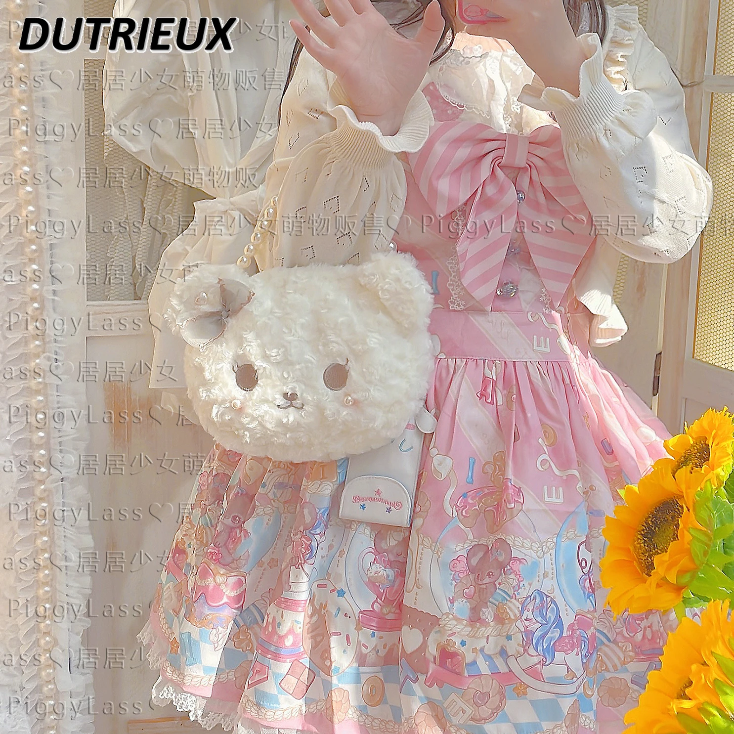 

Fashion Bear JK Bag Female Sweet Japanese Lolita Style Plush Portable Cute Crossbody Bags for Women 2024 New Autumn Winter