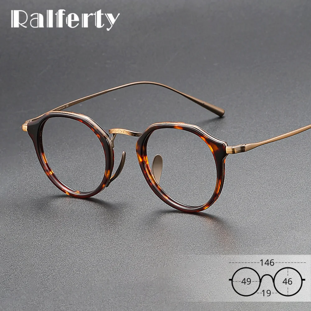 

Оправа для очков Ralferty из ацетата титана для мужчин, ретро-оправа с леопардовым принтом, унисекс, оправа для очков с диоптриями, для мужчин и женщин, ширина 146 мм