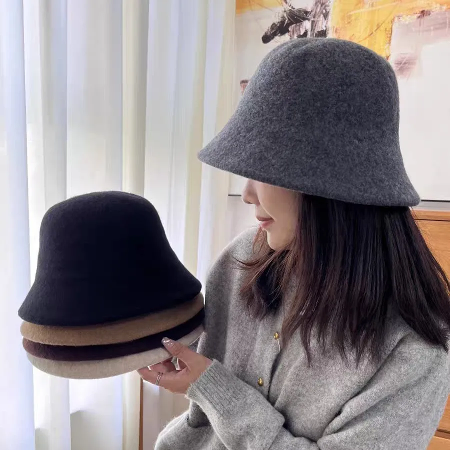 

Кашемировая шерстяная панама высшего качества, толстая женская зимняя модная теплая рыбацкая шапка, универсальная удобная классическая кепка для бассейна