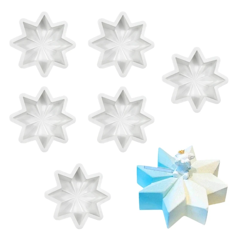 Practical Snowflake Cake Baking Molds for Mousses and Chocolate Creation