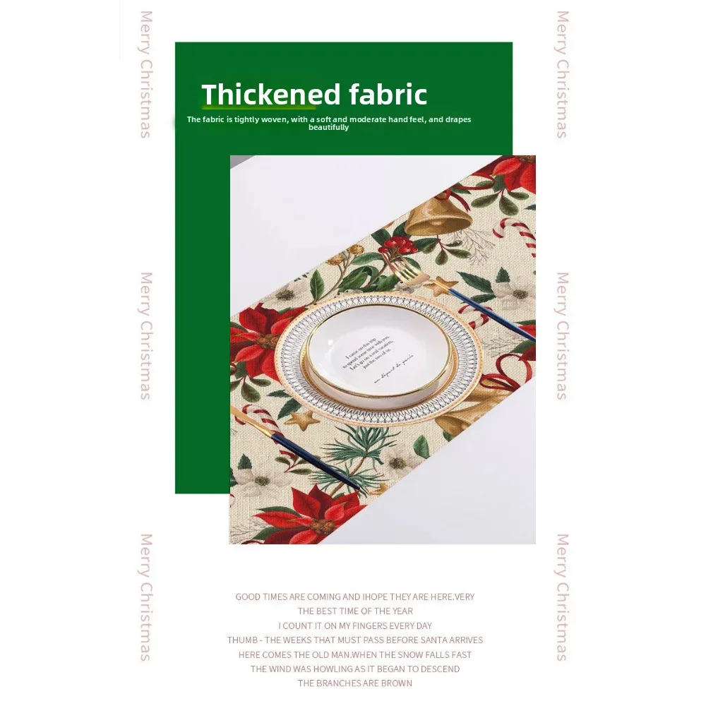 حار بيع عيد الميلاد سلسلة الجدول العلم الكرتون اللون 3D الطباعة الرقمية طاولة القهوة مفرش المائدة الكتان مفرش طاولة الزخرفية #1