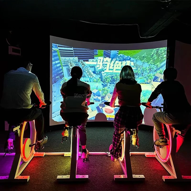 Northern Lights B-ZXC004 Virtual Cycling Fitness Spinning Bike Interactive Smart Park Outdoor Metal Large Screen 3.00m*2.00m