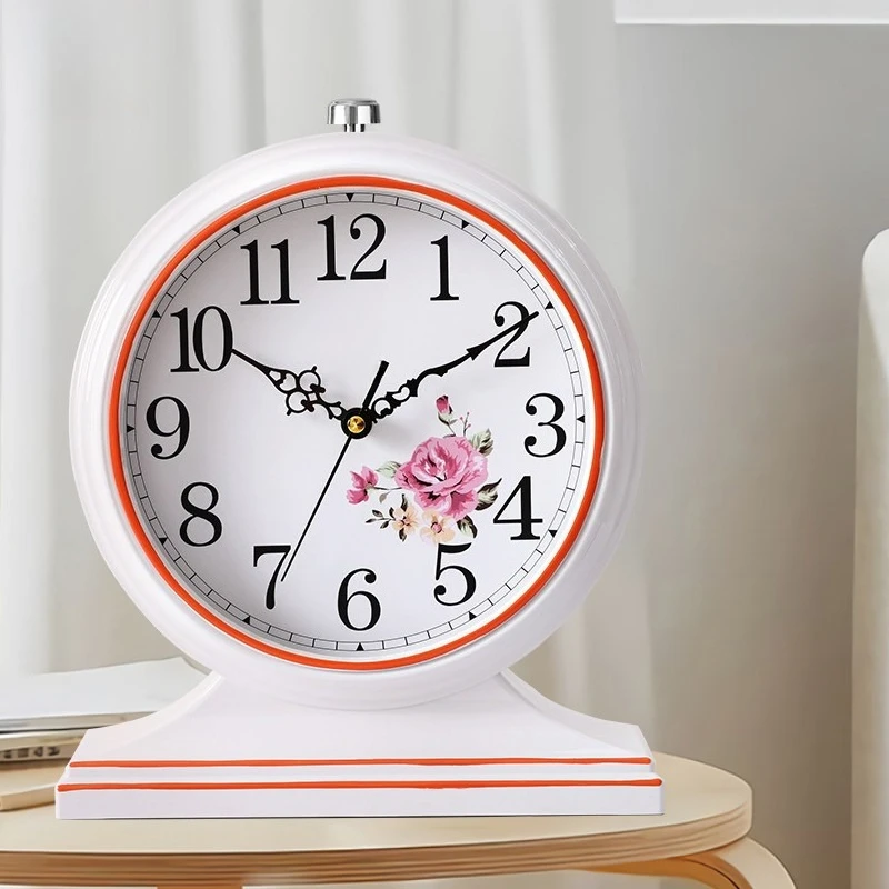Vintage Desktop Pendulum Table Clock Retro Decorative Desk Clock For Living Room Household Tabletop Home Interior Decoration
