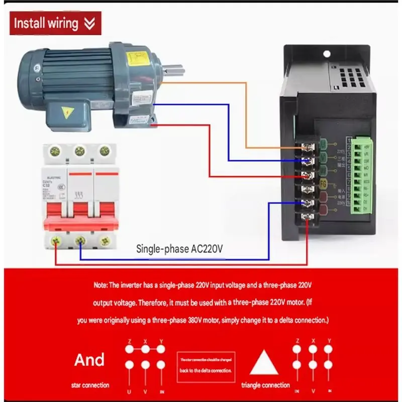 AT19-RS485 Interface Small Simple Universal Frequency Converter English Version Single Phase 220V To Three Phase 220V Motor 400W