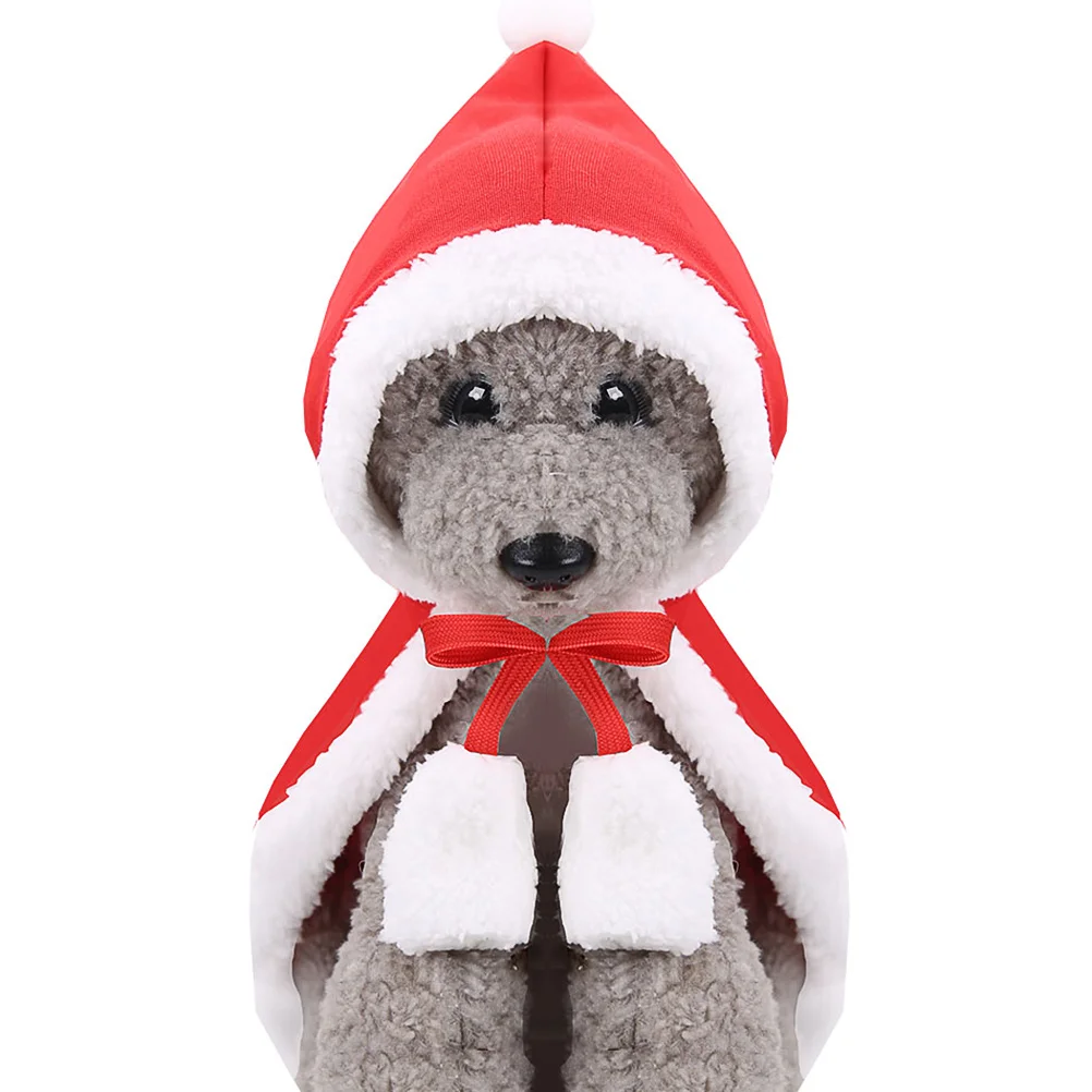 สัตว์เลี้ยง Cape Santa Claus เครื่องแต่งกายชุดเสื้อคลุมคริสต์มาสเครื่องแต่งกาย Polar ขนแกะ