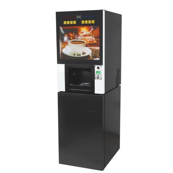 Smart Commercial Instant Beverage Coin Operated Electric Coffee Vending Machine